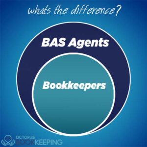 a ven diagram with a loage circle labeled 'BAS Agents' encompassing a smaller circle labeled 'Bookkeepers'